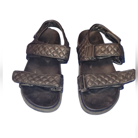 Ladies Black Aldo Size 8.5 Strappy sandals - pu upper black - Picture 2 of 5